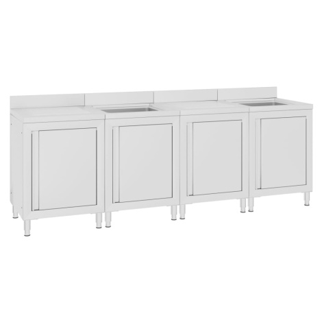 vidaXL Gastro kuchynskĂ˝ drez so skrinkou 240x60x96 cm nehrdzavejĂşca oceÄľ