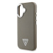 Guess PU Grained Triangle Logo Zadný Kryt pre iPhone 16 Brown