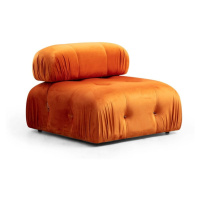 Oranžový zamatový modul pohovky (stredový diel) Bubble – Artie