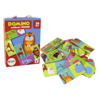 mamido Logická hra Puzzlové obojstranné domino so zvieratami 10cm x 5cm 28 dielov
