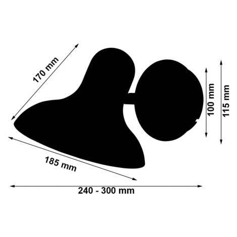Nástenné svetlo Winston, nastaviteľné čierna/biela Busch