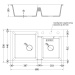 Mexen Tomas, 2-komorový granitový drez 800x500x190 mm  a kuchynská batéria Duo, čierna-strieborn