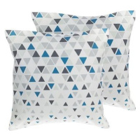 BELIANI, Súprava dvoch vankúšov geometrických vzorov 45 × 45 cm sivá a modrá CLEOME, 205791