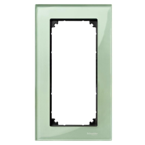 Rámček 2-násobný bez str.mostíka sklo zelená smaragdová Merten ElegG (Schneider)