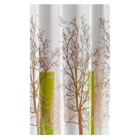 Sprchový záves 180x180cm, polyester, biela / zelená, strom ZP009/180