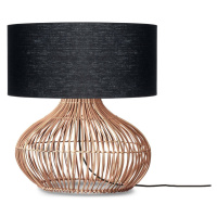Stolová lampa s textilným tienidlom v čierno-prírodnej farbe (výška 60 cm) Kalahari – Good&M