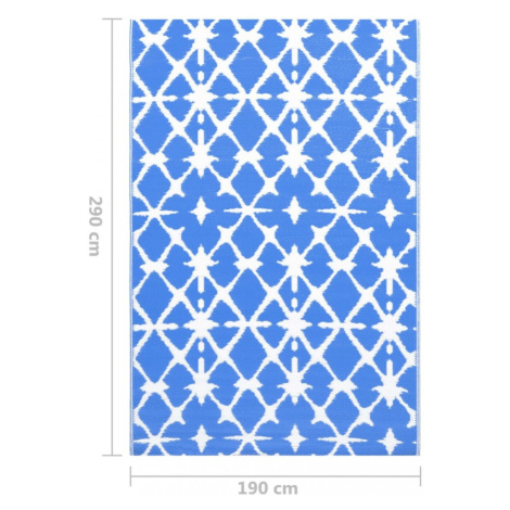 Vonkajší koberec PP modrá / biela Dekorhome 190x290 cm,Vonkajší koberec PP modrá / biela Dekorho vidaXL