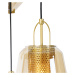 Art deco závesná lampa zlatá s jantárovým sklom 6 svetiel - Kevin
