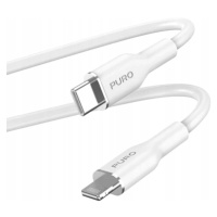 PURO Soft Lightning/USB-C kábel, 1,5 m, biely