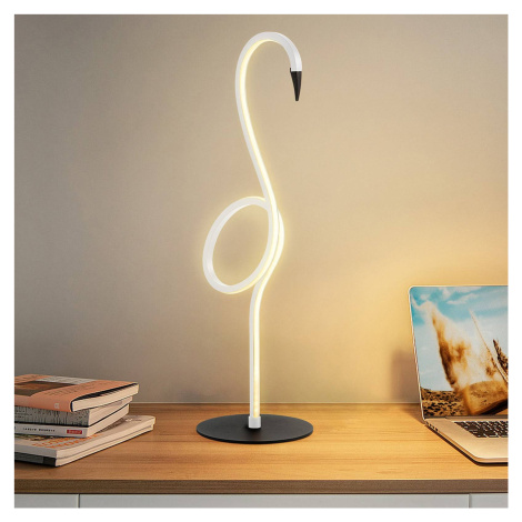 Stolná LED lampa Flamingo, biela, kov, výška 50 cm