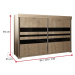 Expedo Komoda MADRID 6, 80x94x45, dub sonoma/čierne sklo