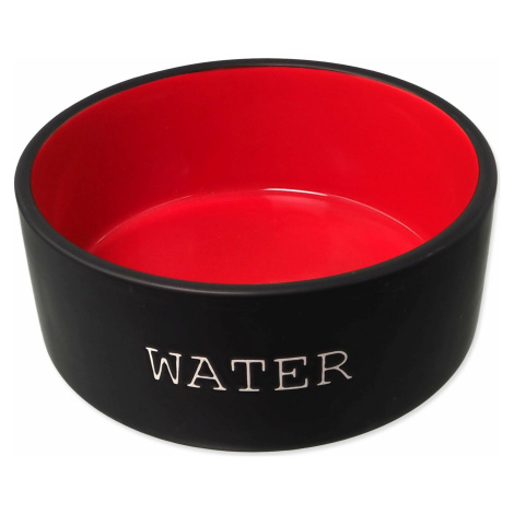 Miska Dog Fantasy keramická WATER čierna/červená 13x5,5cm, 400ml