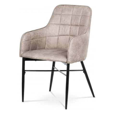 AUTRONIC AC-9990 LAN3 Jedálenská stolička, poťah lanýžová látka v dekor vintage kože, kovová pod