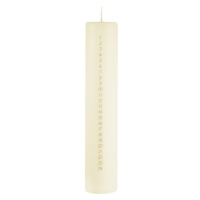 Krémovobiela adventná sviečka s číslami Unipar, doba horenia 70 h