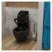Kielle - Gaia Závesné WC s doskou SoftClose, Rimless, matná čierna 30115040
