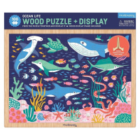 Mudpuppy Drevené puzzle Život v oceáne + displej 100 dielikov