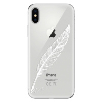 Odolné silikónové puzdro iSaprio - Writing By Feather - white - iPhone X