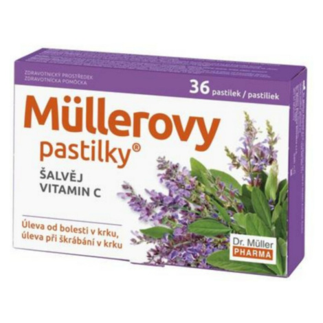 DR. MÜLLER Müllerove pastilky šalvia, vitamín C 36 ks