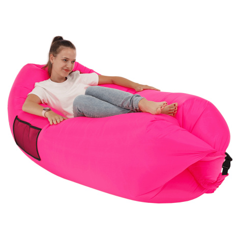 Nafukovací sedací vak/lazy bag, ružová, LEBAG Tempo Kondela