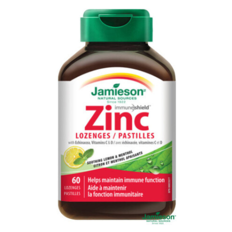 JAMIESON Zinok s vitamínmi C a D3 pastilky s príchuťou citróna 60 tabliet