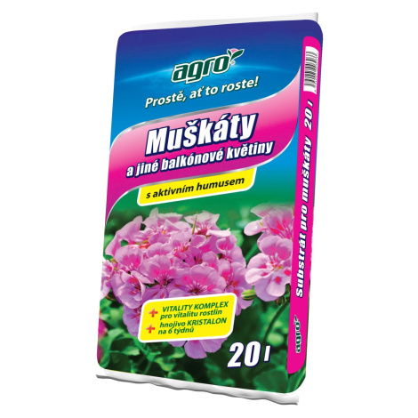 AGRO Substrát pre muškáty a iné balkónové rastliny 20 l