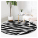 Čierno-biely prateľný okrúhly koberec vhodný pre robotické vysávače ø 80 cm Comfort – Mila Home