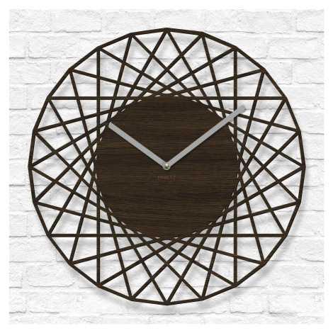 Dizajnové hodiny na stenu - Geometra, Wenge