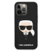 Silikónové puzdro Karl Lagerfeld na Apple iPhone 13 Pro Max KLHCP13XSLKHBK Liquid Karl Head čier