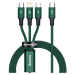 Baseus Rapid Series 3in1 CAMLT-SC06, USB-C/8 Pin Lightning/Micro USB, 20W, 1.5m, zelený