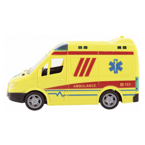 Auto ambulancia 20 cm na zotrvačník so zvukom/svetlom Teddies
