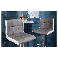 Estila Dizajnová barová stolička Modena 90-115cm šedo-biela