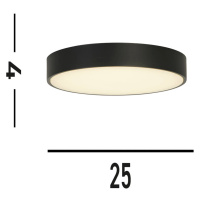 Stropné svietidlo Palma LED, čierne, Ø 25 cm, oceľ/akryl