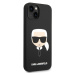 Silikónové puzdro Karl Lagerfeld na Apple iPhone 14 KLHMP14SSLKHBK Liquid Silicone Karl Head Mag