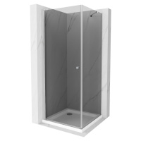 MEXEN/S - Pretória sprchovací kút 70x70, grafit, chróm + sprchová vanička vrátane sifónu 852-070