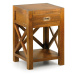 Estila Masívny štýlový nočný stolík Star z dreva mindi hnedej farby so zásuvkou 60cm