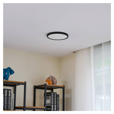 Lindby Smart LED stropné svietidlo Pravin, Ø 23 cm, CCT, čierna