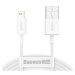 Kábel Baseus Superior CALYS-C02, Lightning USB 2.4A, Fast Charge, 2m, biely