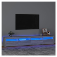 vidaXL TV skrinka s LED svetlami sivá sonoma 240x35x40 cm