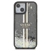 Guess PC/TPU Liquid Glitter Gold Stripe Kryt pre iPhone 15, Čierny