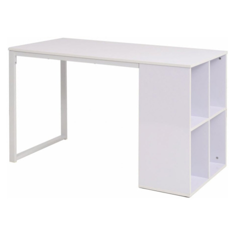 Písací stôl s regálom 120x60 cm Dekorhome Biela,Písací stôl s regálom 120x60 cm Dekorhome Biela vidaXL