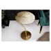 Estila Art-deco štýlový príručný stolík Zapalota z kovu v tvare listu v zlatej farbe 40cm