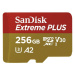 SanDisk micro SDXC karta 256GB Extreme PLUS (200 MB/s Class 10, UHS-I U3 V30) + adaptér