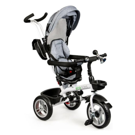 Otočná trojkolka sivej farby pre deti