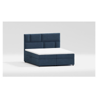 Tmavomodrá boxspring posteľ s úložným priestorom 200x200 cm Lola – Ropez