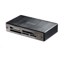 Čítačka kariet AKASA AK-CR-06BK externá, 6-slotová, USB 3.0, čierny hliník
