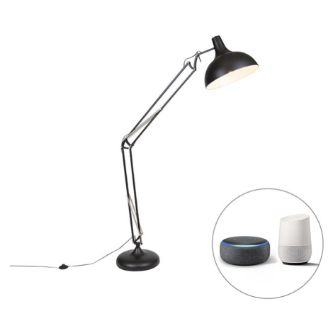Inteligentná stojaca lampa čierna nastaviteľná vrátane Wifi A60 - Hobby QAZQA