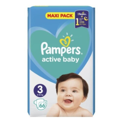 PAMPERS Active baby maxi pack 3 midi 66 ks