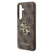 Guess PU 4G Metal Logo Zadný Kryt pre Samsung Galaxy S24+ Brown