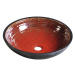 ATTILA keramické umývadlo, priemer 42,5 cm, paradajková červeň / petrolejová DK007