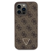 Guess PU 4G Strass Triangle Metal Logo Zadný Kryt pre iPhone 15 Pro Max Brown